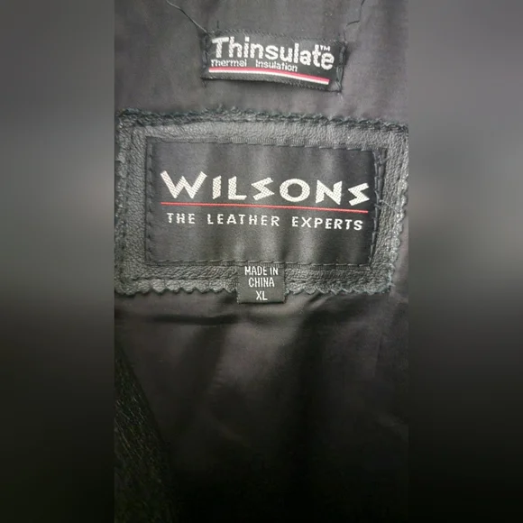 Men's Wilson's Black Leather Jacket - Picture 3 of 4